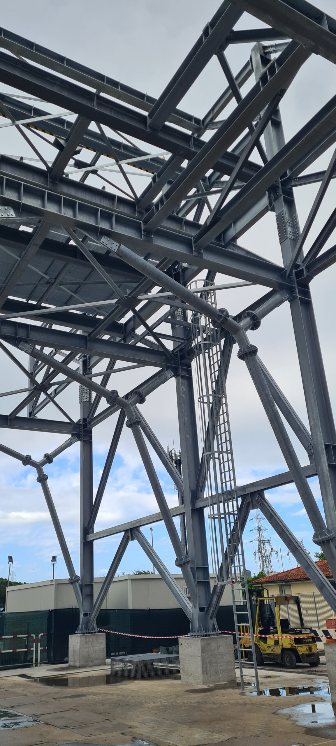 Banco prova turbine &mdash; vista d&rsquo;insieme del telaio metallico