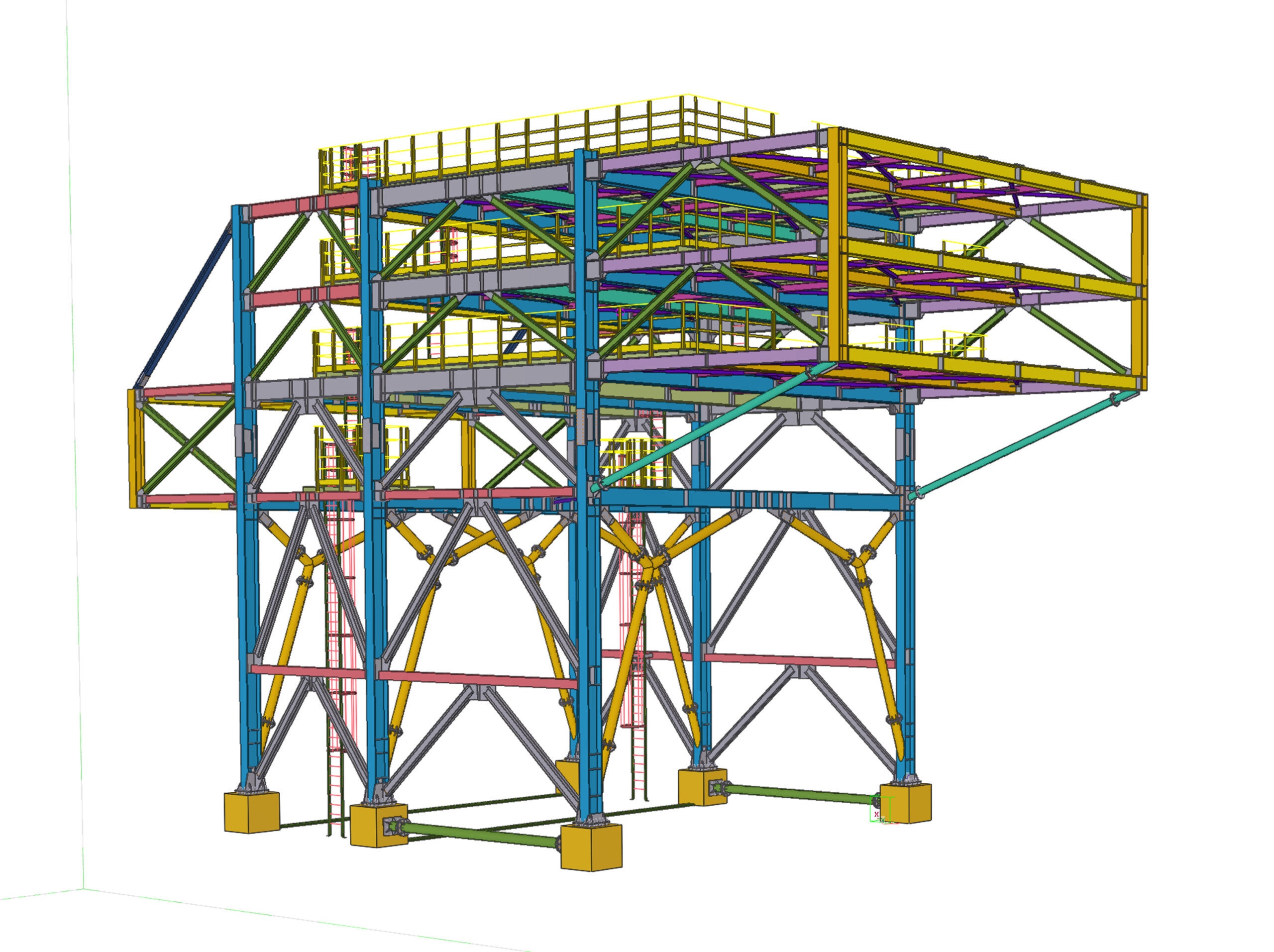 Banco prova turbine &mdash; dettaglio costruttivo dei nodi in acciaio
